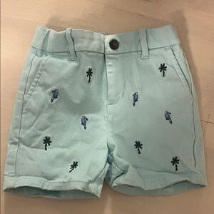 Janie and Jack Aqua Shorts with Tropical Print